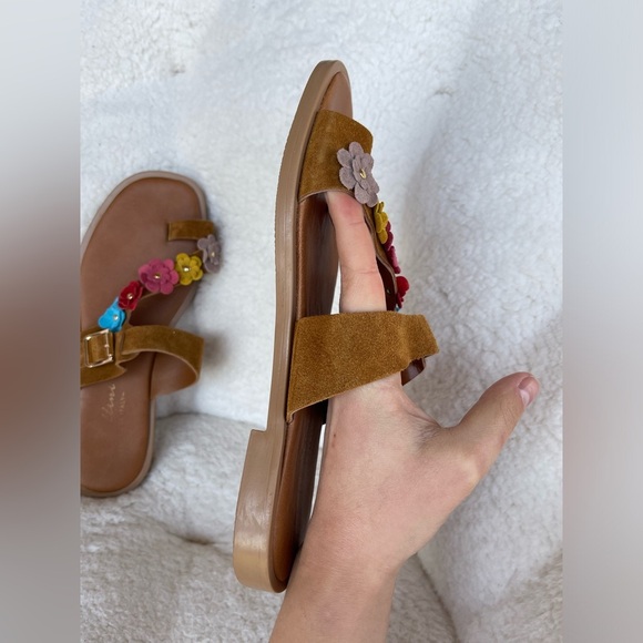 Stylish Floral Leather Sock Sandals in Brown and Multicolor by Avellino Women's - Picture 5 of 12